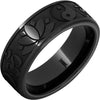 Black Diamond Ceramic™ Ring with Buddhist Symbols