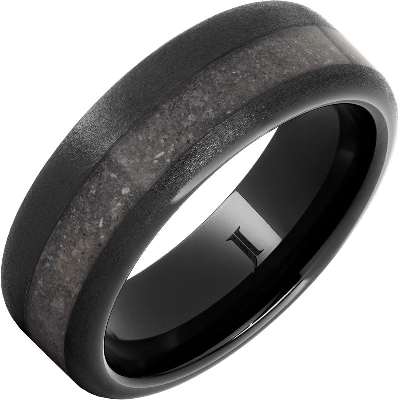 Black Diamond Ceramic™ White Beach Sand Inlay Ring