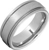 Stone Finish Serinium® Ring With Rounded Grooved Edges