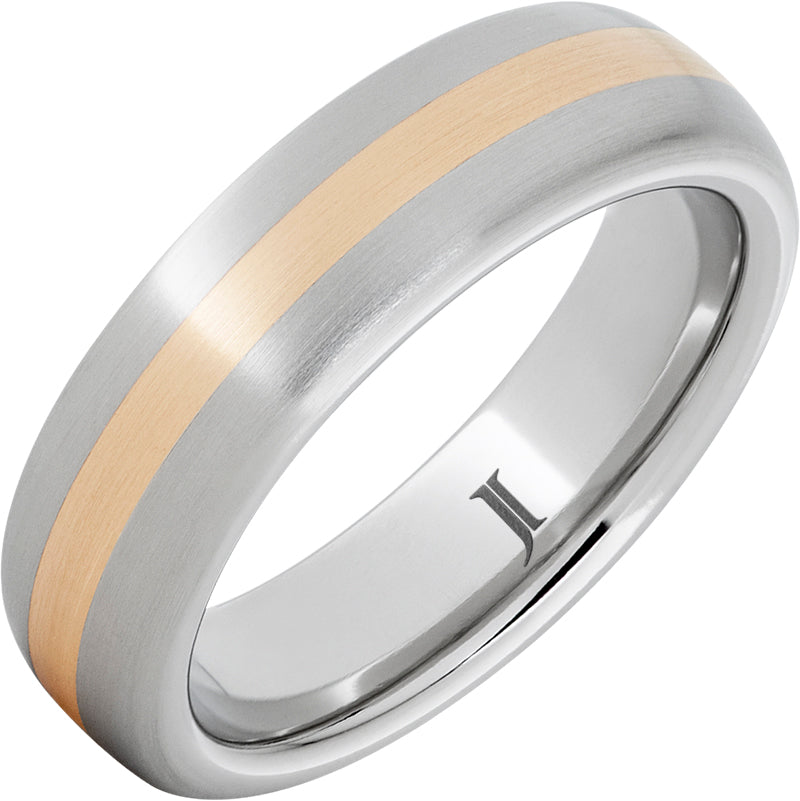Serinium® Ring with 14K Yellow Gold Inlay