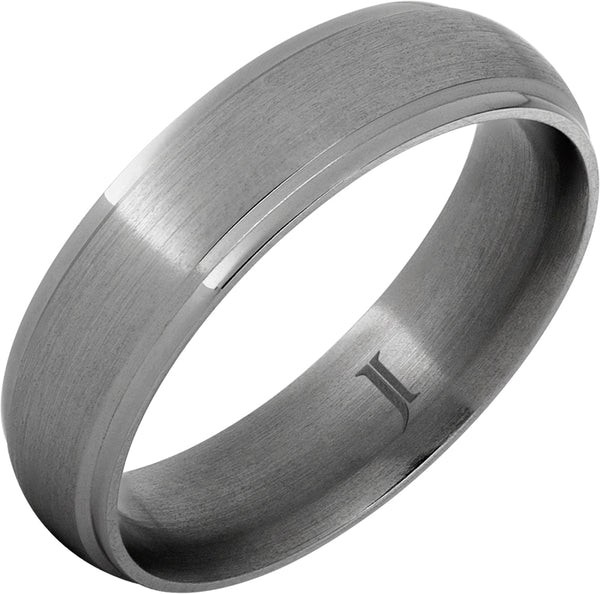 Titanium Ring With Recessed Edges and Satin Finish - Lambert Jewelers
