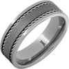 Titanium Ring with Dual Steel Braid Inlays