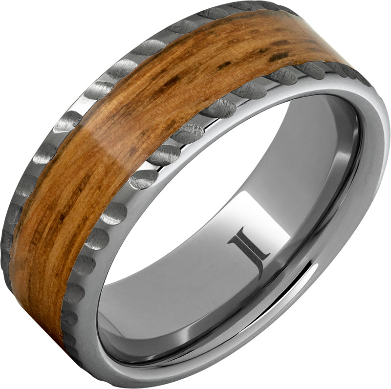 Barrel Aged™ Rugged Tungsten™ Ring with Single Malt Scotch Wood Inlay