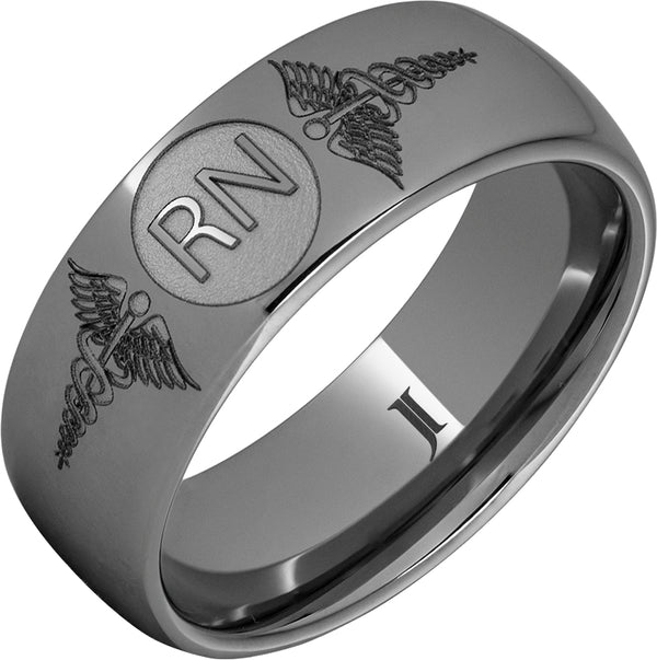Rugged Tungsten™ Ring With Caduceus - Registered Nurse - Lambert Jewelers