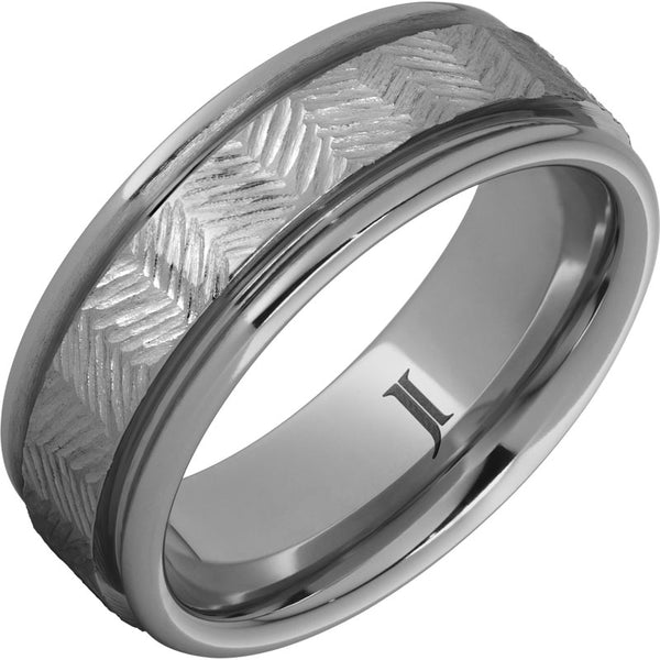 Rugged Tungsten™ Chevron Hand Engraved Ring - Lambert Jewelers