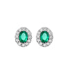 14KT WHITE GOLD DIAMOND (1/5CTW) & EMERALD (1/3 CTW) EARRING