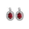 14KT WHITE GOLD DIAMOND (1/4CTW) & RUBY (1 CTW) EARRING