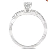 14K White Gold Twist Diamond Engagement Ring