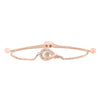 Diamond Twisted Love Knot Bolo Bracelet in Rose Gold & Silver - Adjustable
