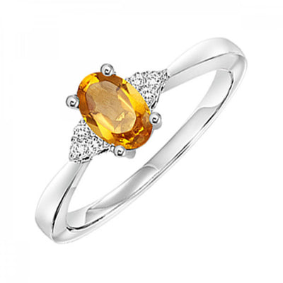 10KT White Gold Birthstone Ring