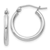 Sterling Silver Rhodium-Plated 2mm Hoop Earrings