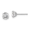 Sterling Silver Rhodium-Plated Round CZ 5mm Post Earrings