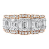 Diamond Baguette Dimensional Wave Stackable Wedding Band in 14k Yellow Gold
