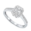 Diamond Rectangular Halo Ring in 14k White Gold (1/10ctw)