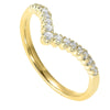 Diamond V-Shaped Heart Stackable Band in 14k Yellow Gold