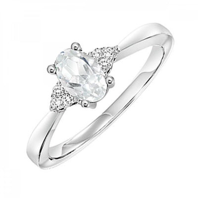 10KT White Gold Birthstone Ring
